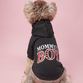 "Mommy's Boy" Pattern Dog Winter Hoodie (Color: Royal Blue, Size: M)