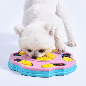 1pc Dog Puzzle Food Toy; Interactive Treat Dispenser (Color: pink, Size: One Size-24*24*3cm)