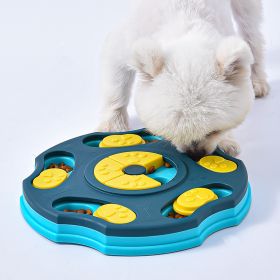 1pc Dog Puzzle Food Toy; Interactive Treat Dispenser (Color: Blue, Size: One Size-24*24*3cm)