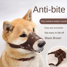 Mouth mask; anti-barking; anti-bite; dog mouth cover (Colour: Black muzzle, Size: M)