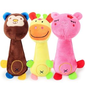 Funny Cartoon Plush Interactive Dog Chew Toy (Color: Brown)