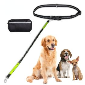 Hands Free Dog Leash w/ Zipper Pouch (Specification (L * W): 2.5*122CM, Colour: Green suit)