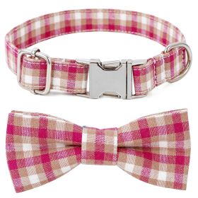 Plaid Dog Collar w/ Bow Adjustable Soft & Comfy Bowtie (Colour: Style 3, Size: L 3.0x60cm)