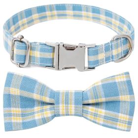 Plaid Dog Collar w/ Bow Adjustable Soft & Comfy Bowtie (Colour: Style 1, Size: S 2.0x40cm)