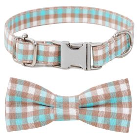 Plaid Dog Collar w/ Bow Adjustable Soft & Comfy Bowtie (Colour: Style 5, Size: S 2.0x40cm)