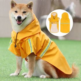 Reflective hooded dog raincoat windproof (Colour: orange, Size: XL (5-9 kg))