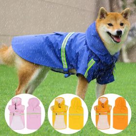 Outdoor reflective dog waterproof raincoat (Colour: orange, Size: L)