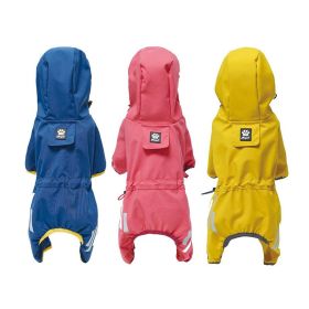 Full-Body raincoat surrounding; w/ tow holes in the back (Colour: Lake blue, Size: S (recommended weight 2-3 kg))