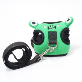 harness set chest back retractable frog leash small dog (Specification (L * W): XS, Colour: Calf)