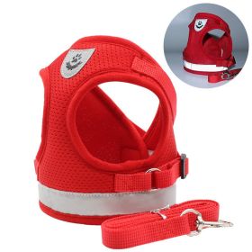 Chest Strap Vest-Reflective Breathable Towing Rope (Specification (L * W): S, Colour: red)