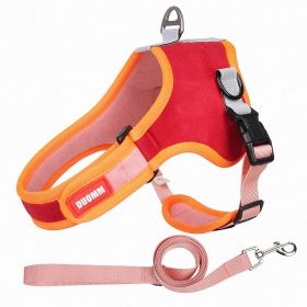 Suede Dog Chest Strap Saddle Vest Style Reflective Strap (Specification (L * W): L, Colour: red)