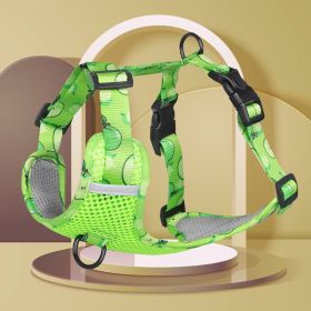 Dog chest strap vest explosion-proof reflective traction rope (Specification (L * W): L, Colour: green)