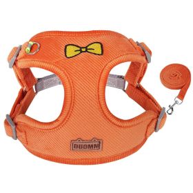 Harnesses & leash set- Reflective Traction Rope Vest Chest Strap (Specification (L * W): S, Colour: orange)