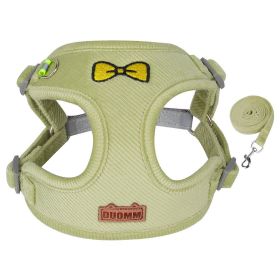 Harnesses & leash set- Reflective Traction Rope Vest Chest Strap (Specification (L * W): S, Colour: green)