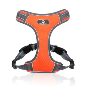 Harnesses Traction Rope Big Dog Chest Strap Vest Reflective Rope (Specification (L * W): L (32-55 kg), Colour: orange)