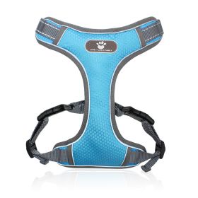 Harnesses Traction Rope Big Dog Chest Strap Vest Reflective Rope (Specification (L * W): L (32-55 kg), Colour: Light blue)