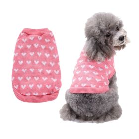 Sweater Turtleneck Dog Knitwear Warm (Color: pink, Size: L)