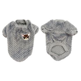 Flannel Dog Winter Clothes (Color: gray)