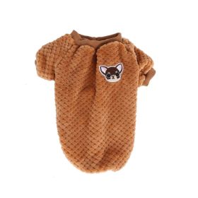 Flannel Dog Winter Clothes (Color: Brown)