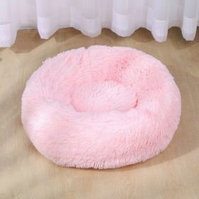 Dog Bed Super Soft Washable Long Plush/ Velvet Mats Sofa For Basket (Color: pink, Size: 70cm)