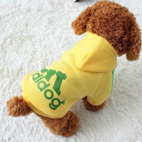 Two Legged Cotton Warm Dog Hoodie (Color: Yellow, Size: S)