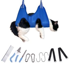 Comfortable Solid Color Dog Grooming Hammock With Nail Harness (Size: S)