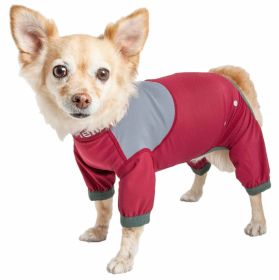 Lightweight 4-Way-Stretch Breathable Performance Dog Track Suit (Color: Red, Size: Small)