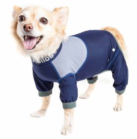 Lightweight 4-Way-Stretch Breathable Performance Dog Track Suit (Color: Blue, Size: Small)