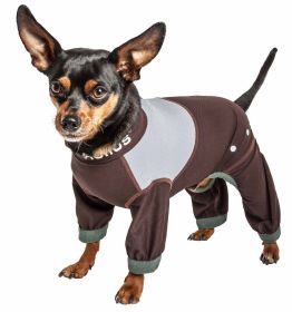 Lightweight 4-Way-Stretch Breathable Performance Dog Track Suit (Color: Brown, Size: X-Small)