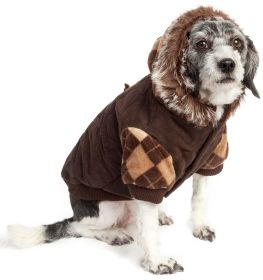 Suede Argyle Sweater Dog Jacket (Size: X-Small)