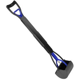 31.5in Pooper Scooper Foldable Long Handle Pick Up Rake (Color: Blue)