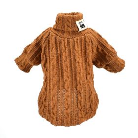 Turtleneck Knitted Sweater Winter Keep Warm (Color: Khaki, Size: XS)