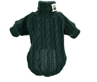 Turtleneck Knitted Sweater Winter Keep Warm (Color: Green, Size: XS)