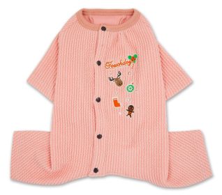 Full Body Thermal Dog Jumpsuit Pajamas (Color: pink, Size: X-Small)