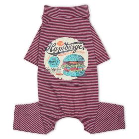 Onesie Lightweight Printed Full Body Dog T-Shirt Pajamas (Color: Red, Size: Medium)