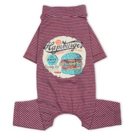 Onesie Lightweight Printed Full Body Dog T-Shirt Pajamas (Color: Red, Size: Large)