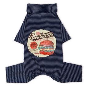 Onesie Lightweight Printed Full Body Dog T-Shirt Pajamas (Color: Navy, Size: X-Small)