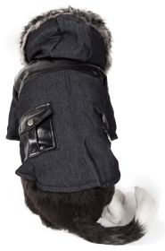 Ruff-Choppered Denim Wool Pet Coat (Size: X-Small)