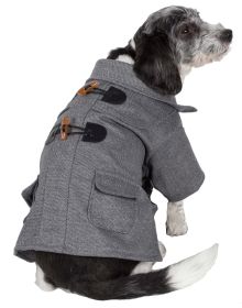 Military Static Rivited Collared Wool Dog Coat (Size: X-Small)