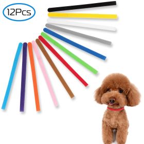 12 Colors Whelping Puppy ID Collars Adjustable (Size: Large)