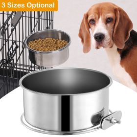 Hanging Dog Food & Water Bowl Cage Deteachable w/ Clamp Holder (Size: M)