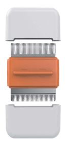 'Zipocket' 2 n 1 Underake Stainless Steel Travel Comb (Color: Orange)