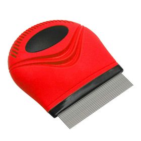 'Grazer' Handheld Travel Dog Flea and Tick Comb (Color: Red)