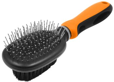 Flex Series 2-in-1 Dual-Sided Pin & Bristle Dog Brush (Color: Orange)