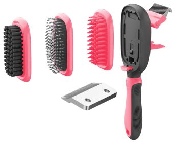 'Conversion' 5-in-1 Dematting & Deshedding Brush/Comb (Color: pink)