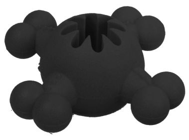 'Quadra-Bone' TPR Treat Dispensing Durable Dog Toy (Color: Black)