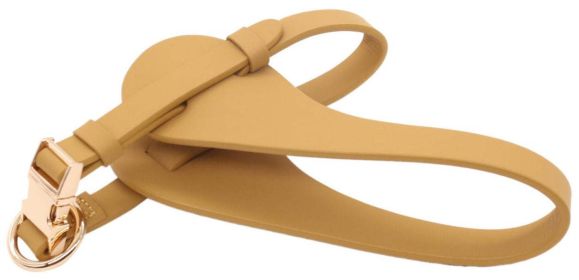 'Ever-Craft' Adjustable Designer Leather Dog Harness (Color: Apricot, Size: Medium)