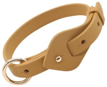 'Ever-Craft' Series Adjustable Designer Leather Dog Collar (Color: Apricot, Size: Small)