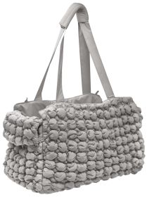 'Bubble Vogue' Ultra-Plush Fashion Designer Dog Carrier (Color: Grey)