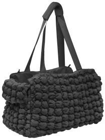 'Bubble Vogue' Ultra-Plush Fashion Designer Dog Carrier (Color: Black)